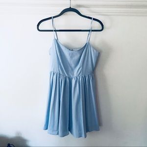 Blue and white stripped dress